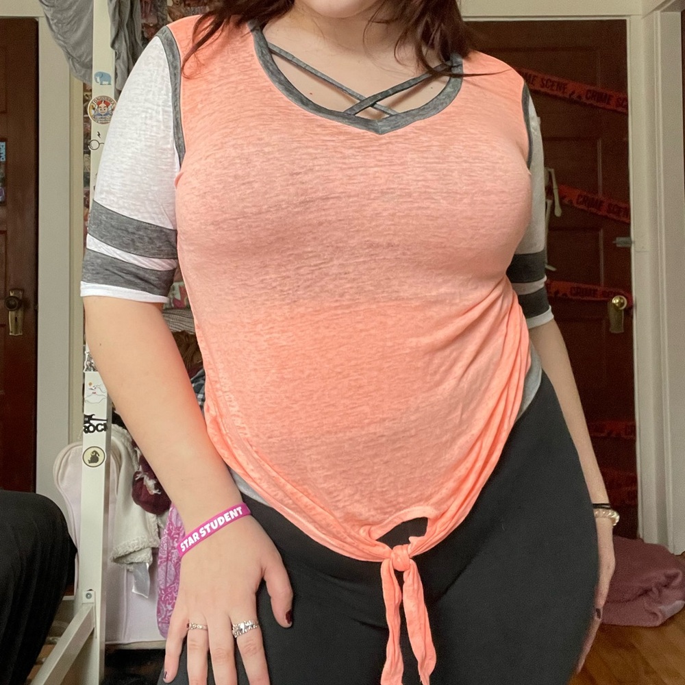 Pink see through t-shirt